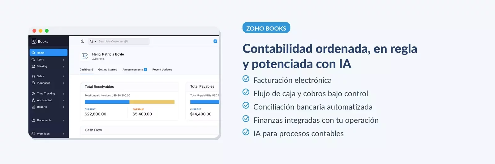 Zoho Books, contabilidad y facturación electrónica