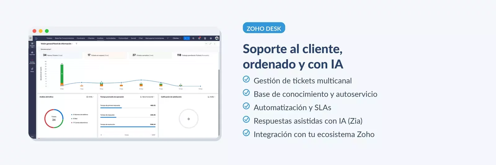 Zoho Desk, soporte al cliente con IA