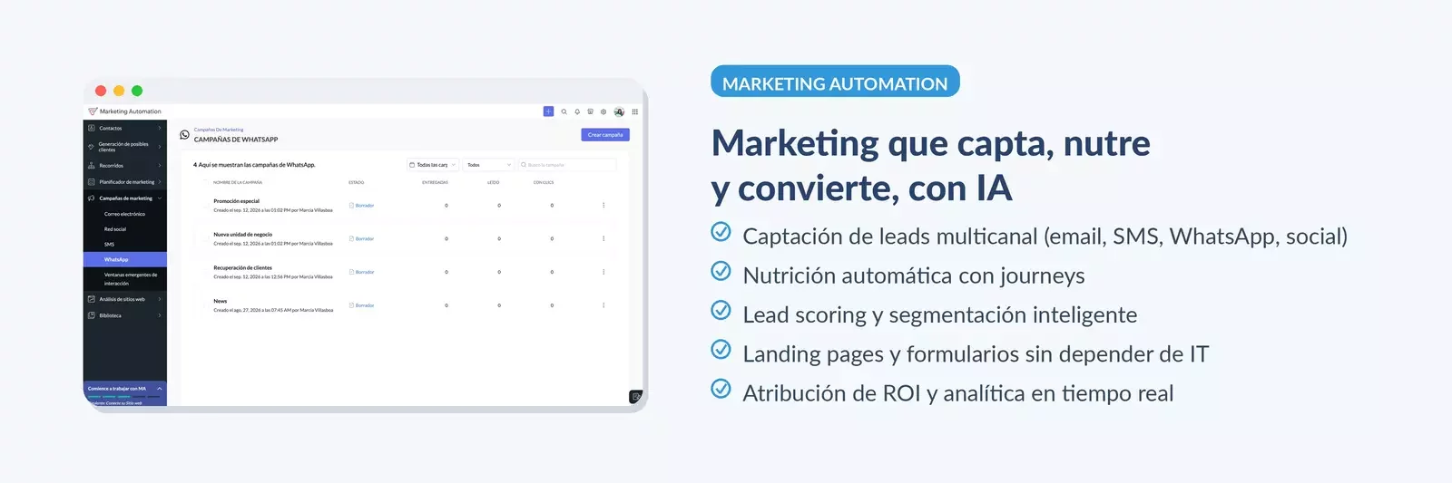 Zoho Marketing Automation, campañas multicanal