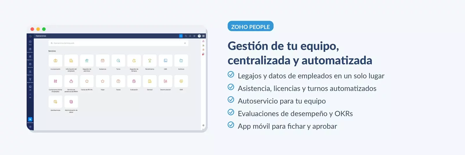 Zoho People, gestión de RRHH